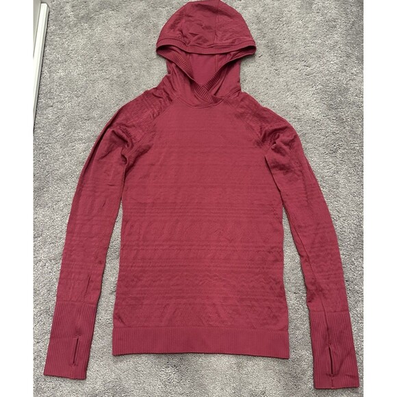 Lululemon Rest Less Hoodie 6 Textured Pullover Pink Body Skimming Running Gym - Picture 4 of 12